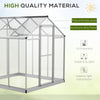 6' x 10' x 6.4' Walk-in Garden Greenhouse Polycarbonate Panels Plants Flower Growth Shed Cold Frame Outdoor Portable Warm House Aluminum Frame, Clear