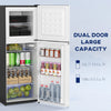 Double Door Mini Fridge with Freezer, 4.6 Cu.Ft Small Refrigerator with Thermostat, Shelves, Reversible Door