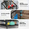 3-Tier Yard Tool Tower Rack, Garden Tool Organizer with 14 Hooks for Long-Handled Rakes, Shovel, Broom, Black