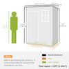 5 x 3FT Garden Shed with Floor, Outdoor Storage Shed with Lockable Door, Window and Vent for Backyard, Patio