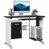 Computer Desk Table Home Office Furniture with Keyboard Tray and CPU Stand, Black and White