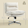 Armless Office Chair, Criss Cross Chair with Adjustable Height & Tilt Function for Home Office, Study, Light Grey