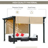 12' x 10' Outdoor Patio Gazebo Pergola with Retractable Canopy Roof, Steel Frame with Stakes, Unique Design