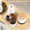 Modern Rolling Kitchen Island Cart with Drawers, Natural Wood Top, Towel Rack, Door Storage Cabinet
