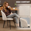 Dining Chairs Set of 2, Sherpa Fleece Upholstered Kitchen Chairs with Backrest and Steel Legs, Cream White