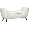 Upholstered Storage Bench with Arms, Modern Ottoman Bench for Bedroom, Entryway, and Living Room
