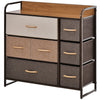 7-Bin Dresser Storage Tower Cabinet Organizer Unit, Easy Pull Fabric Bins with Metal Frame for Bedroom