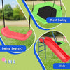 Metal Swing Set for Backyard, 4 in 1 Design with 1 Nest Swing, 2 Seats, 1 Slide, Holds Up to 352 lbs. for Ages 3-8