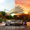 10 FT Cantilever Patio Umbrella, Square Patio Umbrella with Crank Handle, Cross Base and Tilt, 360° Rotation