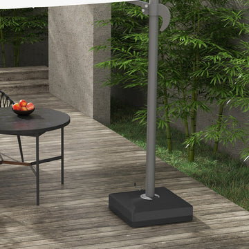 Cantilever Umbrella Base with Liftable Wheel, Heavy Duty Fillable Umbrella Stand with Adjustable Foot Pads