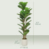4FT Artificial Fiddle Leaf Fig Tree, Fake Potted Tree with Solid Wood Trunks and Lifelike Leaves for Indoor Decor, Green