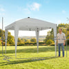 10 x 10 ft Pop Up Canopy Tent with Central Light, UPF 50+ Instant Portable Canopy Shelter with Remote, Light Grey