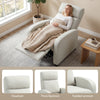 Single Recliner Sofa, Manual Home Theater Seating, Single Reclining Sofa Chair with Padded Seat for Living Room, Cream White