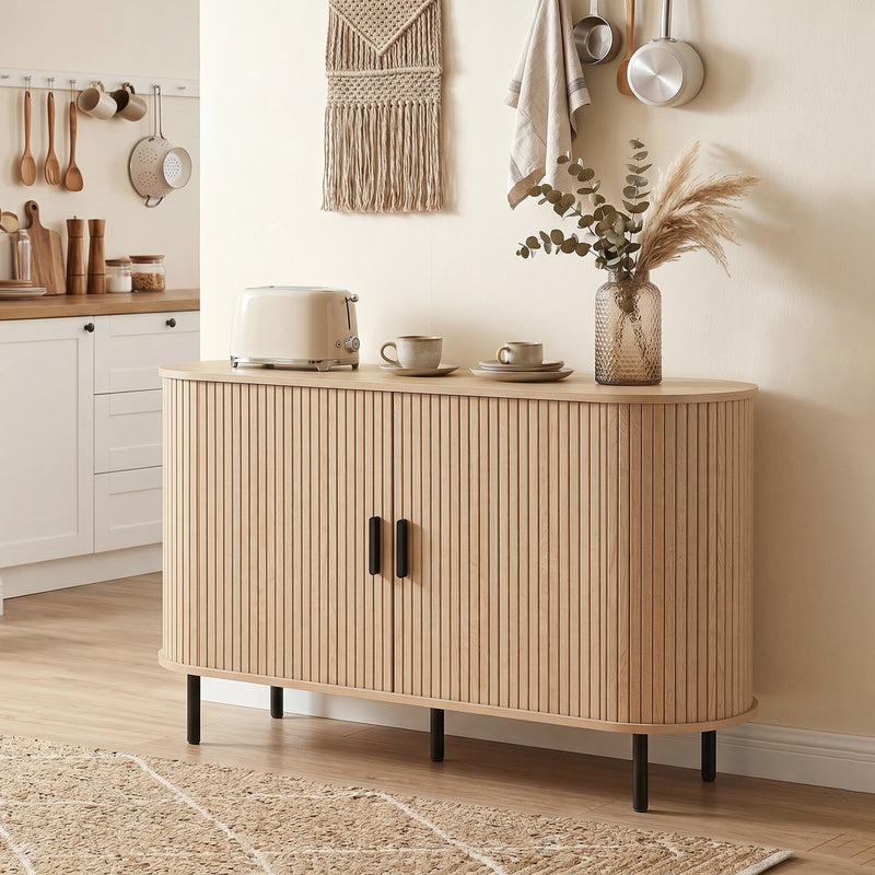 Fluted Sideboard Buffet Cabinet, 55