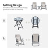 3pc Patio Rocking Chair Set, Folding Outdoor Rocking Chairs and Table Bistro Set w/ Breathable Mesh Seat & Backrest, Headrest for Park, Backyard, Garden, Cream White