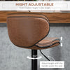 Vintage Set of 2 Microfiber Cloth Adjustable Bar Height Stools with Swivel Seat, Brown