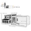 Wooden Chicken Coop, Rabbit Hutch with Large Run, Outdoor Poultry Cage with Nesting Box, Tray, Windows, Dark Grey
