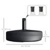 48 lb Heavy Duty Patio Umbrella Base, Water Filled Market Umbrella Stand with Steel Pole for Outdoor, Backyard, Black