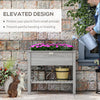 Elevated Planter Box with Storage Shelf for Flowers, Vegetables, and Herbs, 36