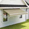 8'x7' Patio Awning Manual Retractable Sun Shade Outdoor Deck Canopy Shelter, Khaki
