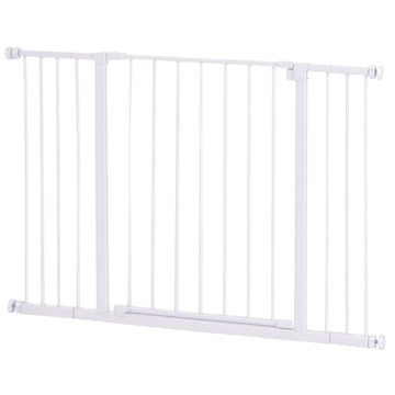Pressure Fit Dog Gate Pet Barrier for stairs doorway, 29.9''- 42.1'' Width White