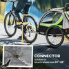 3-in-1 Bike Trailer for Kids, Running Stroller with 2 Seats, Jogging Cart with 5-Point Harness, Storage Units