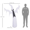 6FT Tall Halloween Inflatable White Ghost, Outdoor Blow Up Yard Decoration with LED Lights for Garden, Lawn, Party, Holiday