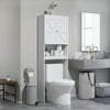 Over The Toilet Cabinet, Modern Bathroom Above Toilet Storage with Barn Doors and Open Shelf, White