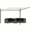 11.5' x 8.2' Outdoor Pergola, Wall Mounted Lean to Pergola with Metal Frame, UPF30+, Garden Gazebo