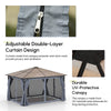 10' x 13' Hardtop Gazebo Aluminum Framed Marquee Party Tent Shelter with Mesh Curtains & Side Walls - Grey, Dark Grey