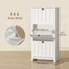 Slim Shoe Cabinet with 3 Flip Drawers, Shoe Storage Cabinet with Adjustable Shelves for Entryway, Holds 12 Pairs, White