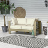 Patio Loveseat, Outdoor Seating for 2, Garden Sofa with Cushions, Wide Armrests, 54.3