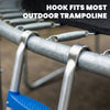 Soozier Trampoline Ladder, 3-Steps with Horizontal Wide Steps, Universal Hook, Galvanized Steel Frame, 330LBS Load Capacity
