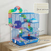 5 Tiers Hamster Cage Portable with Exercise Wheels Play Tube Water Bottle Dishes House Ladder for Gerbils, Dark Blue