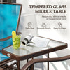 Outdoor Glider Chair with Table, 2-Seat Patio Glider Loveseat with Breathable Mesh Fabric, Blue