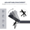 2 PCs Folding Lounge Chair, Adjustable Chaise Lounge with Headrest, Reclining Lounger Cot for Camping, Hiking, Dark Blue