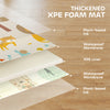 Qaba Double Sided Baby Play Mat, Reversible & Waterproof Foldable Crawling Mat, Animal Theme