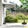 8ft Half Umbrella Outdoor Balcony Parasol Patio Garden Outdoor Window Sun Shade w/ 5 Ribs, Cream White