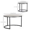 Nesting Coffee Tables Set of 2, Round Coffee Table with Metal Frame, Living Room Tables