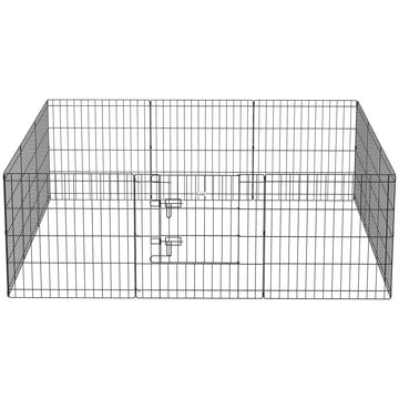 24inch Foldable Metal Exercise Pet Playpen Yard Dog Puppy Kennel Cage 12 Panels