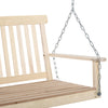2 Person Wooden Porch Swing, Patio Swing Chair with Hanging Chains, Slatted Back & Seat, Outdoor Swing Bench for Garden, Backyard, Deck, Natural