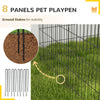 36inch Foldable Metal Exercise Pet Playpen Yard Dog Puppy Kennel Cage 8 Panel