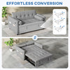 Pull Out Sofa Bed, Sleeper Sofa Couch with USB Ports, Small Linen Loveseat Futon Couch for Living Room