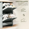 Shoe Storage Cabinet with 2 Flip Drawers and Adjustable Shelves for 12 Pairs of Shoes, Light Grey