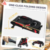 Foldable Pet Stroller for Medium Dogs with Four Big Wheels, Shock-Absorbing Frame, Safety Leashes, Brakes, Black