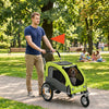 Elite II Dog Bike Trailer 2-In-1 Pet Stroller Cart Bicycle Wagon Cargo Carrier Attachment for Travel with Suspension and Storage Pockets