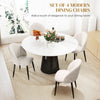 Modern Dining Chairs Set of 4, Upholstered Dining Room Chairs with Metal Legs, Shell Backrest, Padded Seat