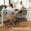 Salon Stool, Adjustable Rolling Stool, Light Brown