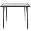 Outdoor Dining Table for 4, Square Patio Dining Table with Marble Effect Tempered Glass Top and Steel Frame, White