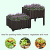 2 Piece Raised Garden Bed PP Raised Flower Bed Vegetable Herb Grow Box Stand Brown
